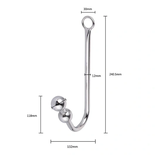 5334 Anal Hook with and Beaded Collar Cuffs Elegant 1001